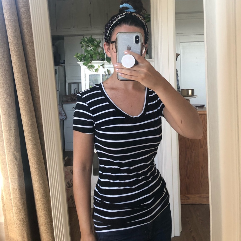 Black + white striped t-shirt